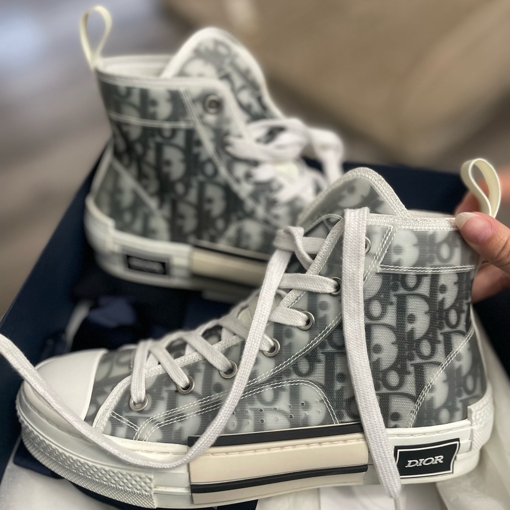 Dior High-Top Sneakers - White and blue